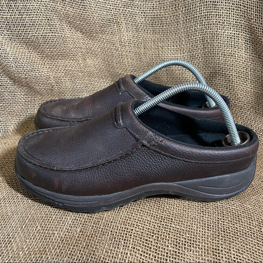 LL Bean Slip On Leather Comfort Moc Shoe Brown